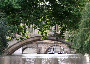 Punting along the River Cam in Cambridge